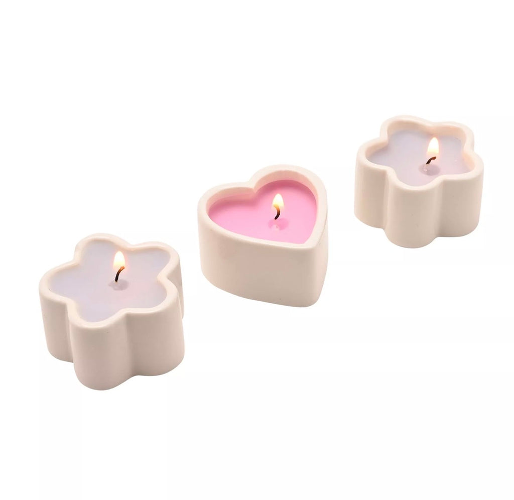 Kleine decoratieve kaarsen Love Life Mum, set van 3, kleurrijk en persoonlijk, perfect als attent cadeau of voor gezellige sfeer in huis