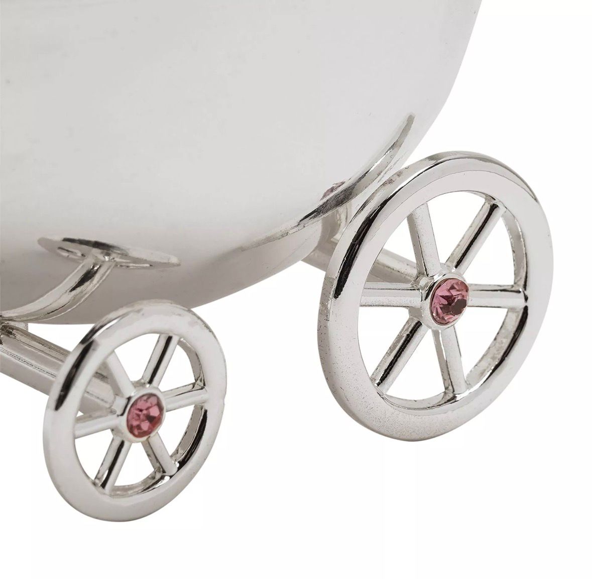 “Baby spaarpot kinderwagen roze van Bambino by Juliana® – tijdloos en decoratief kraamcadeau”