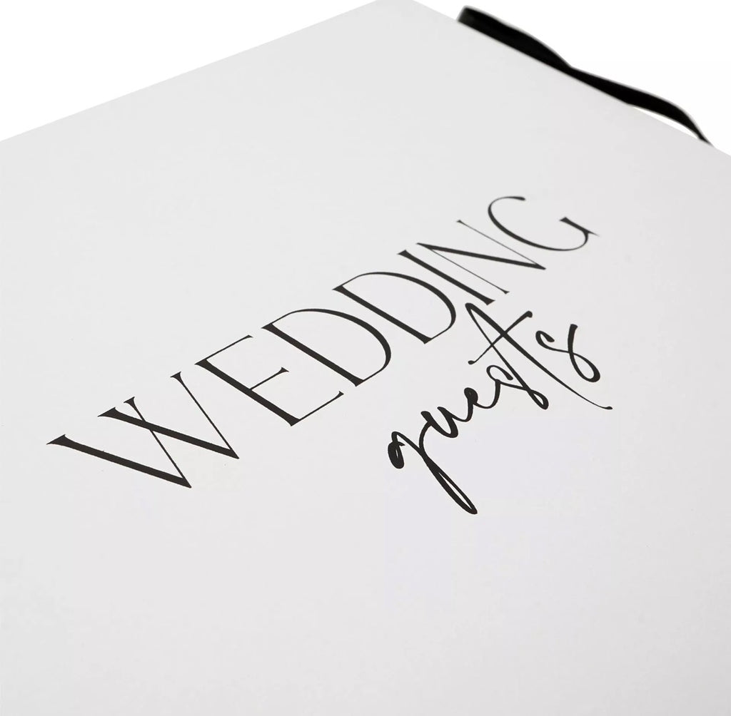 Gastenboek met reliëfstructuur en ‘Wedding Guests’-tekst – stijlvol cadeau voor bruidspaar