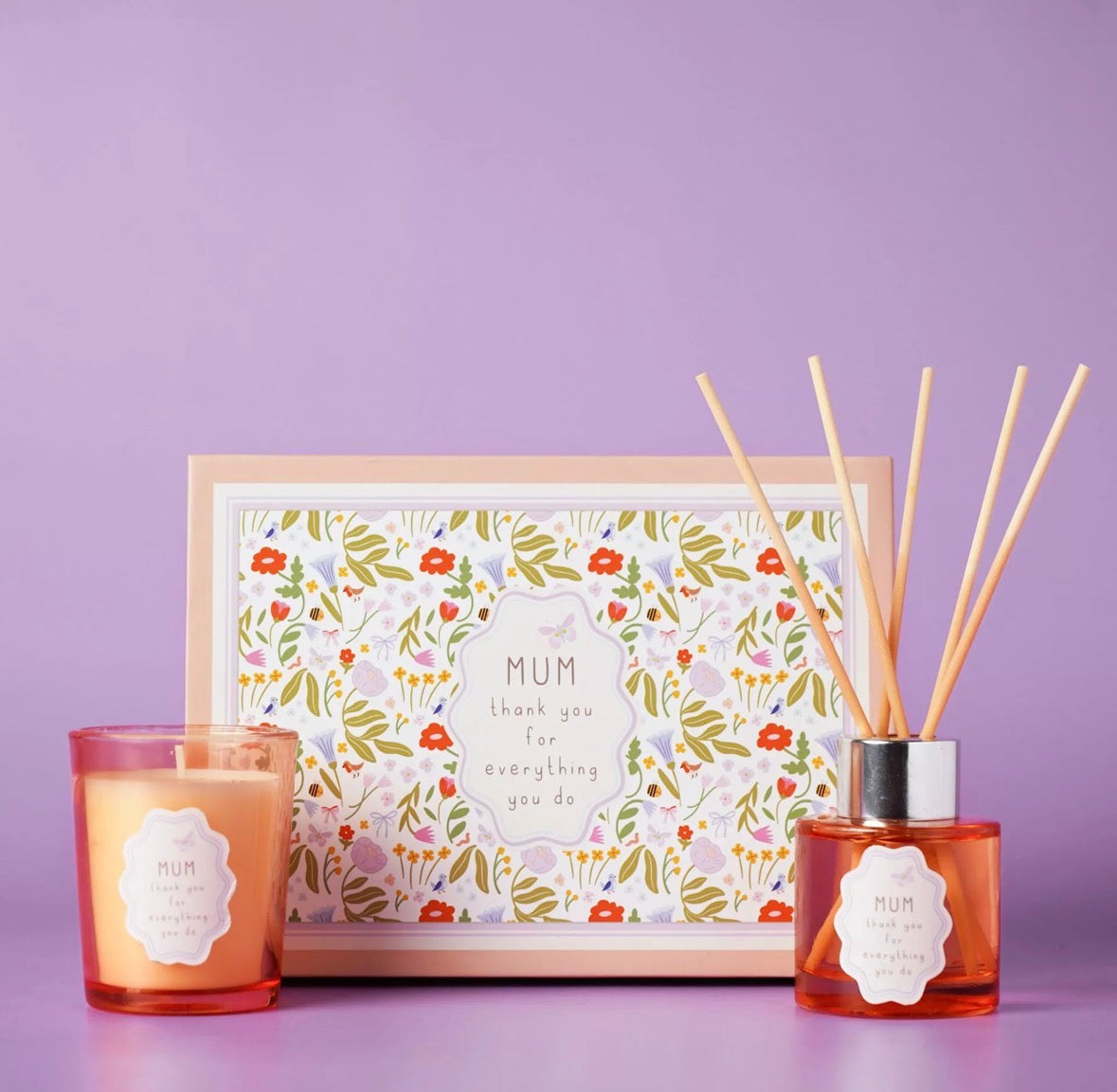 Love Life Kleine Kaars & Diffuser Set Mum, kleurrijke kaars en diffuser met betekenisvolle boodschap, ideaal als cadeau voor Moederdag of verjaardag