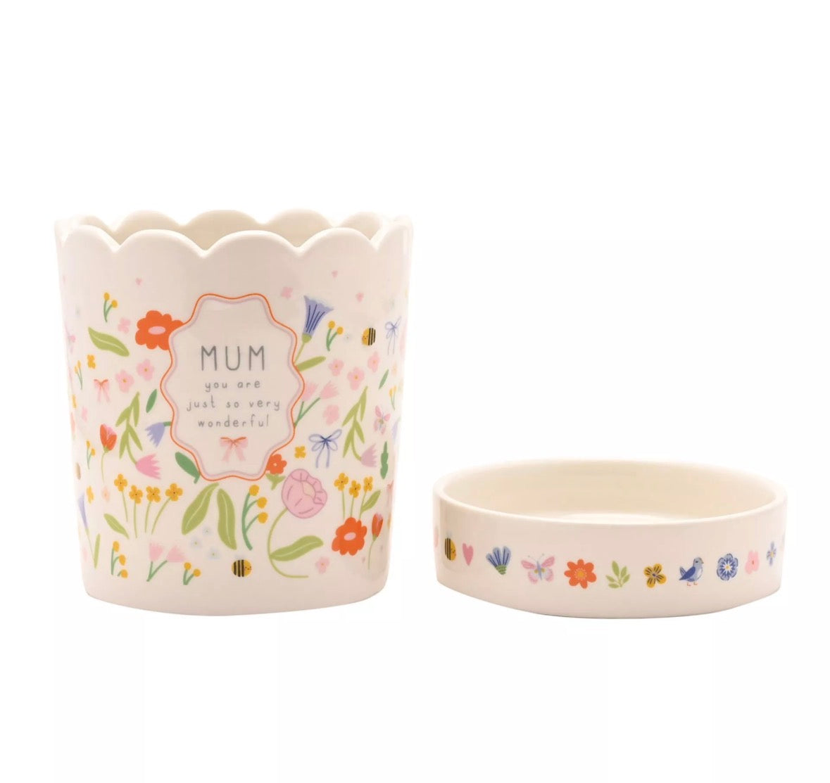 Love Life Plant Pot Mum, charmante keramische plantenpot voor vensterbank, tafel of plank, deel van de Love Life-collectie
