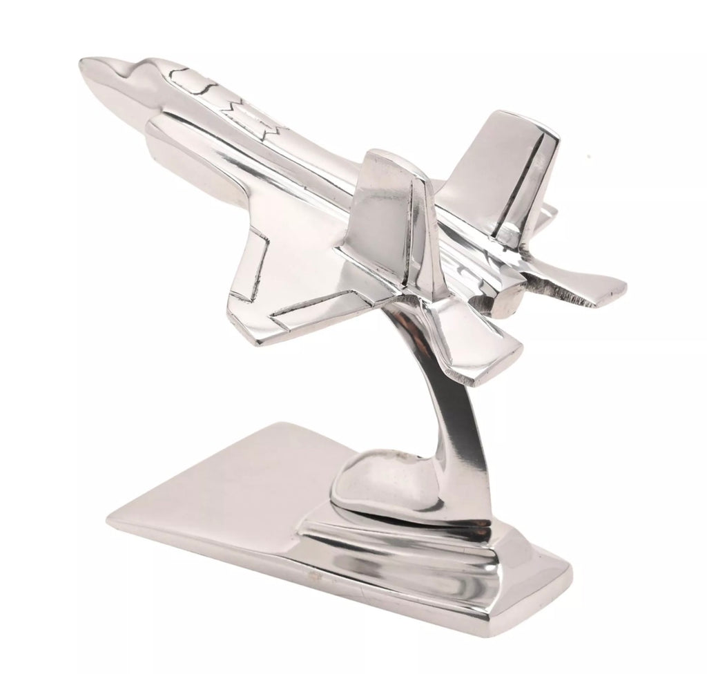 Gedetailleerd F-35B vliegtuig model van metaal Military Heritage als verzamelobject en interieur decoratie