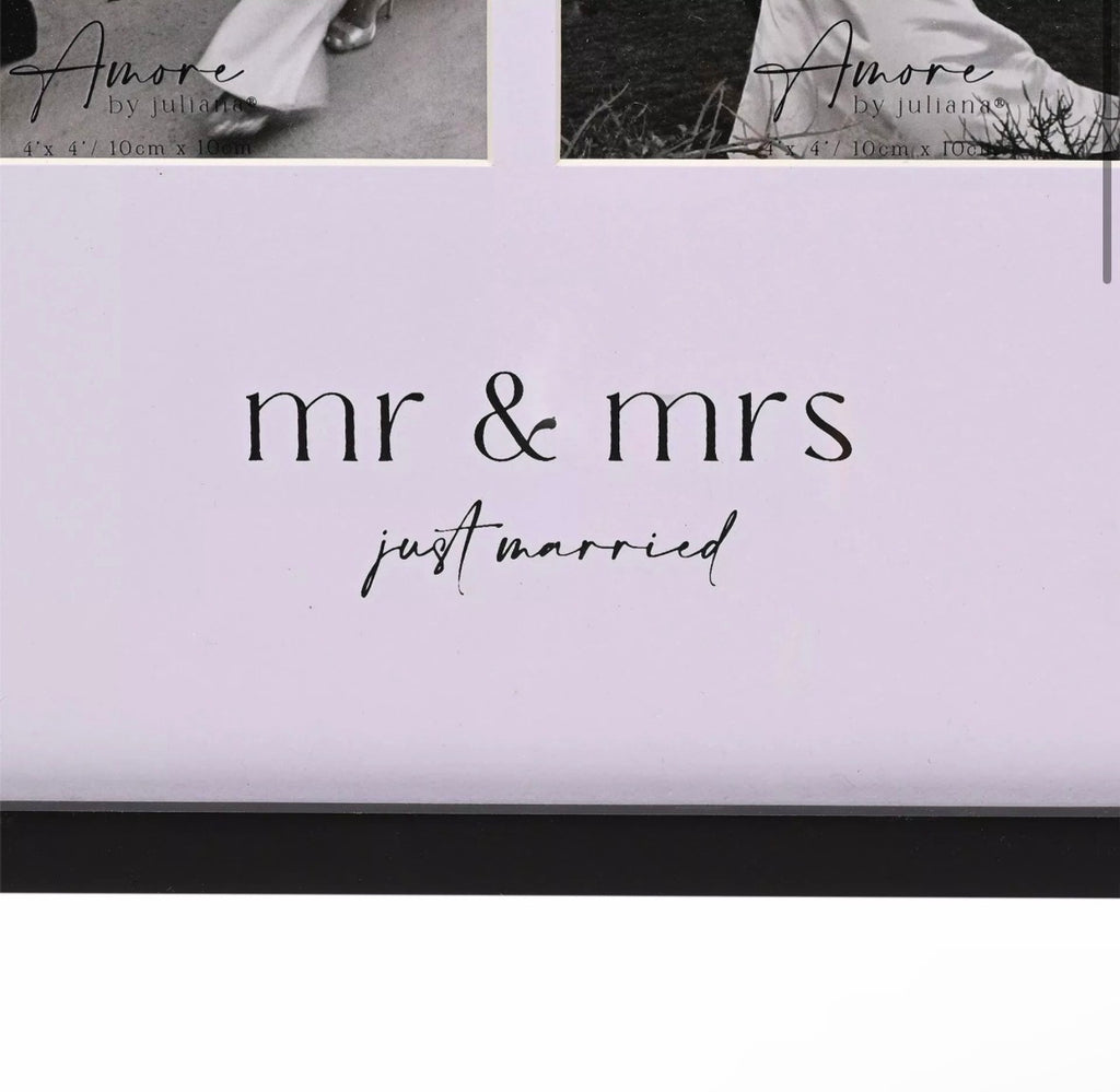 Mr & Mrs fotolijst van AMORE met 4 vakken voor foto’s – ideaal cadeau voor housewarming of huwelijk