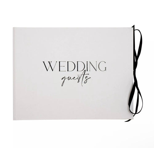 Luxe linnen gastenboek voor bruiloft met tijdloos ontwerp en ruimte voor persoonlijke boodschappen