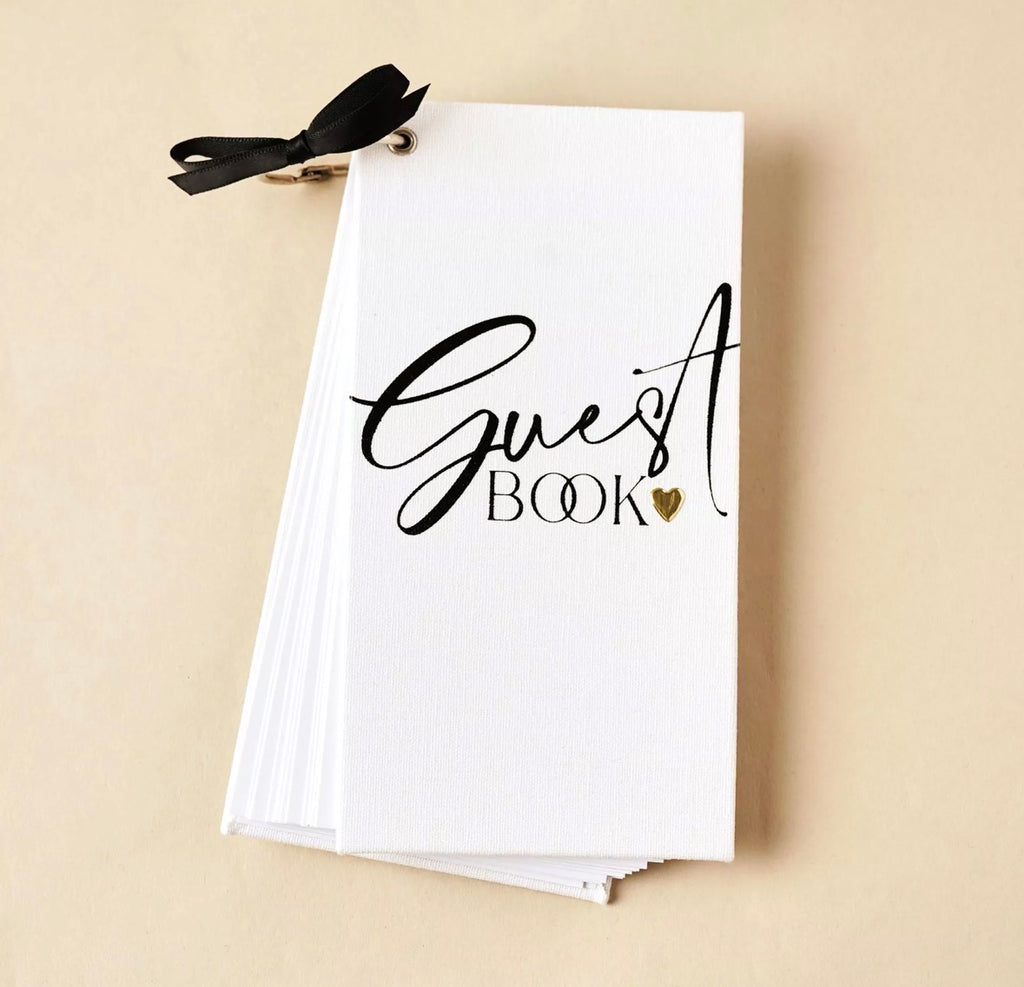Amore linnen gastenboek met enkele ringbinding – elegant voor bruiloften en jubileum
