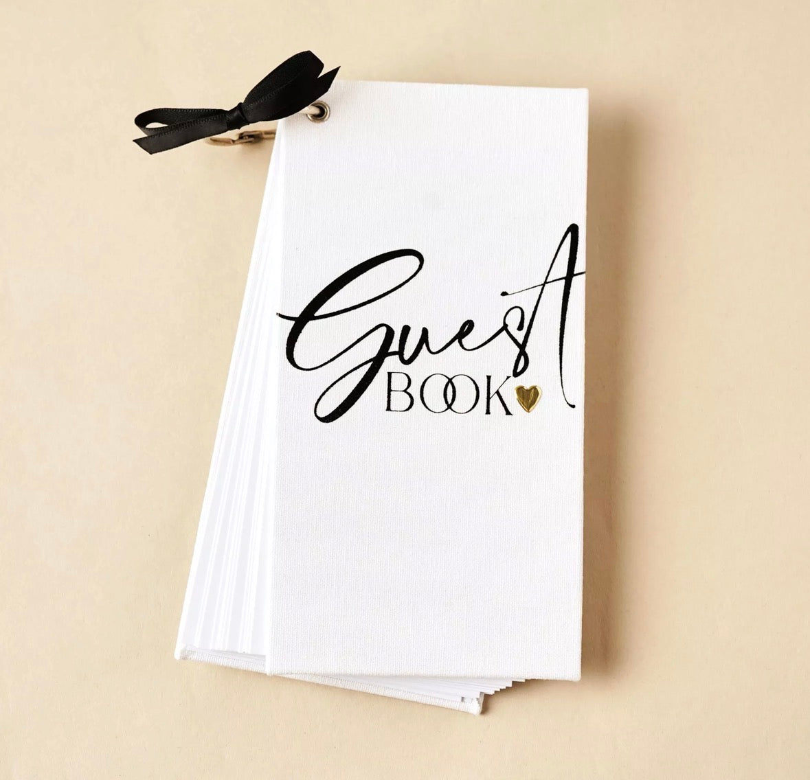 Amore linnen gastenboek met enkele ringbinding – elegant voor bruiloften en jubileum