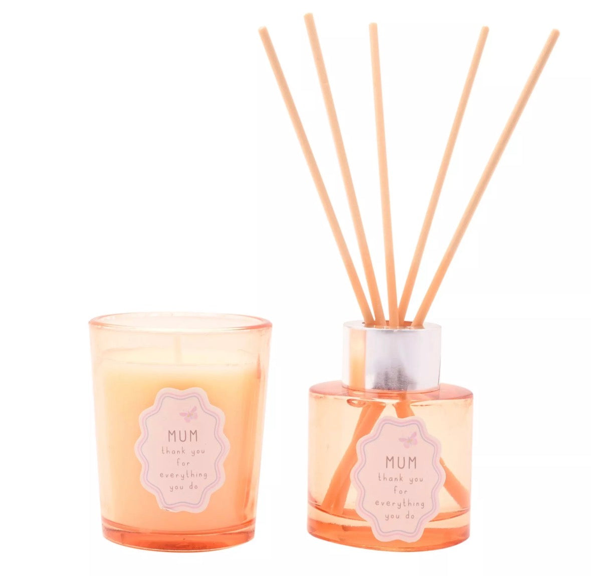 Kleine kaars en geur diffuser set Love Life Mum, kleurrijk design, stijlvol en persoonlijk voor tafeldecoratie, vensterbank of woonkamer