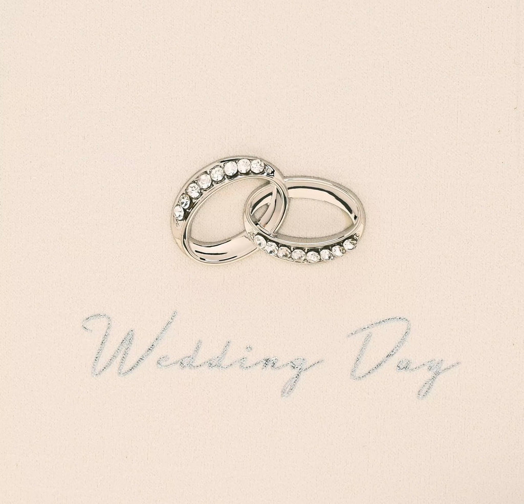 Trouwalbum 7"x5" van AMORE BY JULIANA® met zilveren embossing en kristalaccenten – elegant aandenken voor bruidspaar