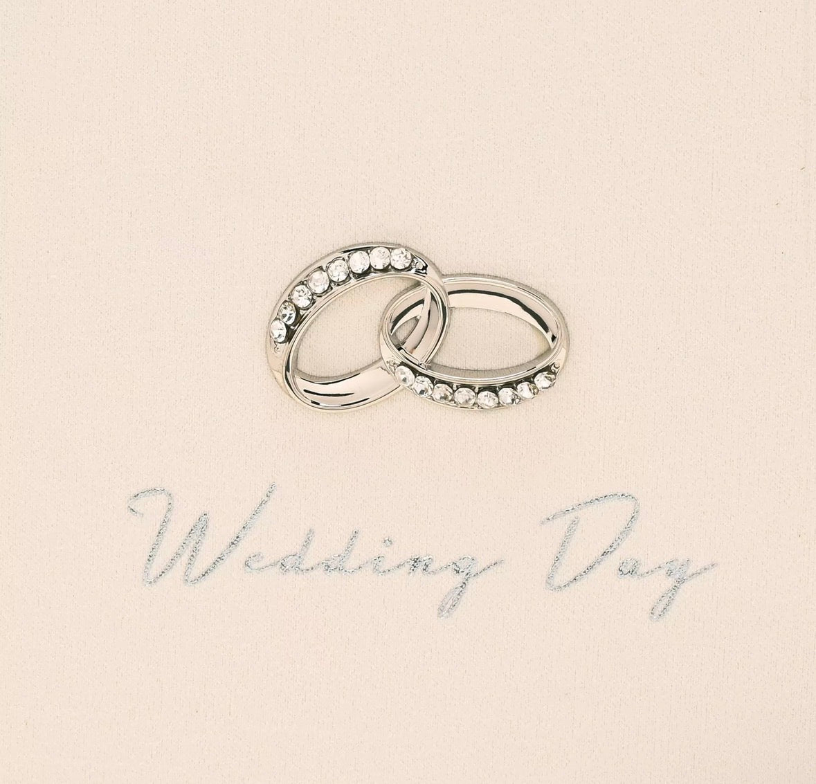 Trouwalbum 7"x5" van AMORE BY JULIANA® met zilveren embossing en kristalaccenten – elegant aandenken voor bruidspaar