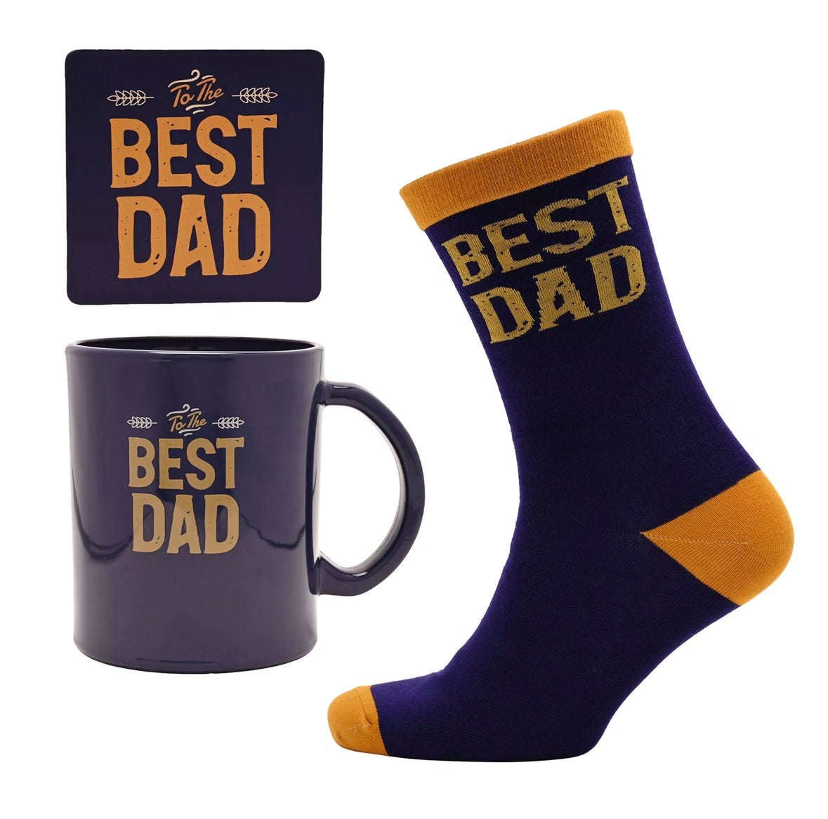 Well Crafted Best Dad Mug, Socks and Coaster