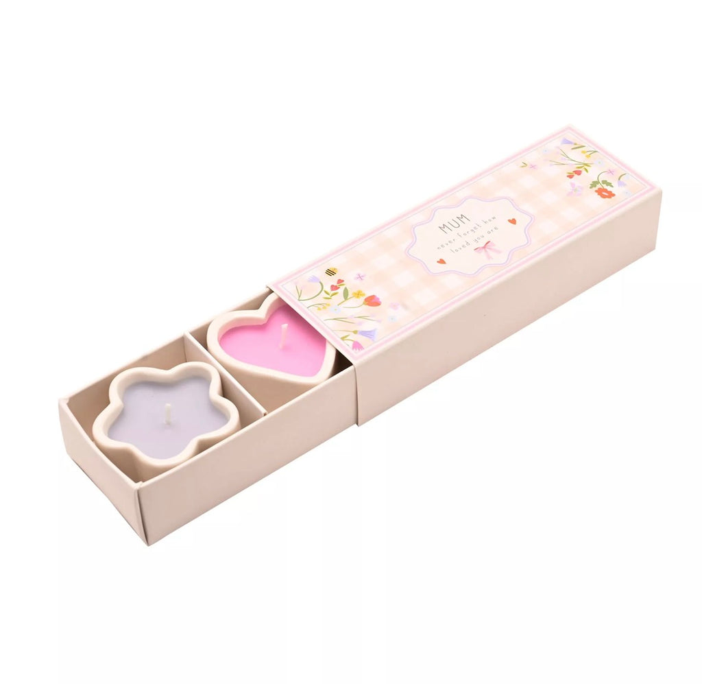 Love Life Kaarsenset Mum, 3 kleine kaarsen, brandduur ca. 4 uur per kaars, charmant cadeau voor mama of huisdecoratie