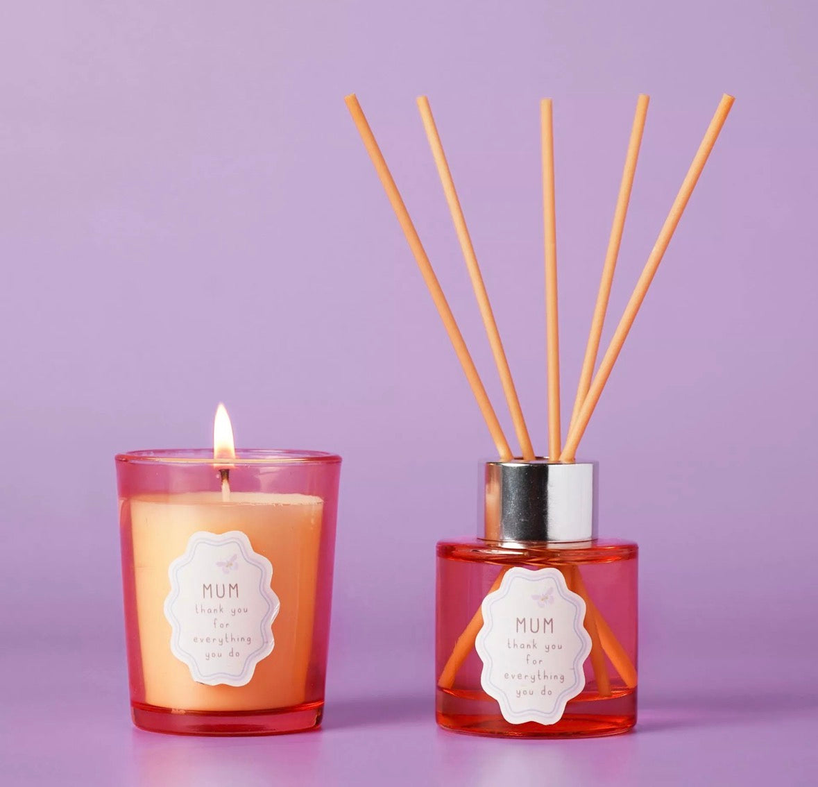 Set van kaars en diffuser Love Life Mum, keramische kaars met was, geur diffuser met stokjes, perfect voor interieurdecoratie en gezellige sfeer